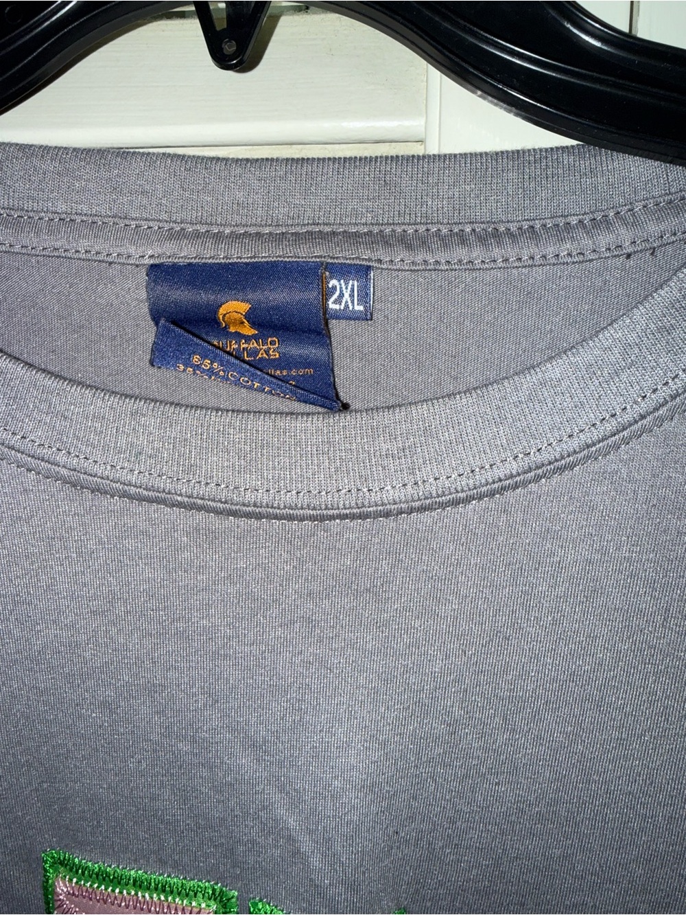 AKA Embroidered Letter Tee in Grey with Pink & Green Accents NWOT - Picture 3 of 3